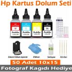 Baskistan Hp Muadil Kartuş Dolum Seti (4X100ML) - Renkli - Siyah