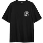 Basklı Oversize T-shirt Saint Gothic Kutsal Melek Angle Siyah Unisex Tişört