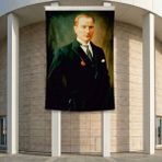 Başkumandan Gazi Mustafa Kemal Atatürk Poster Bayrak Premium Raşel Kumaş Ata7 2X3M
