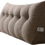 Başlık Yastığı, 80 cm/100 cm/120 cm/150 cm/180 cm/200 cm Daybed Kama Yastık Üçgen Yatak Dinlenme Okuma Yastığı, Çıkarılabilir Kılıflı Büyük Yatak Dayrest Kırlent (Renk: Kahve, Boyut: 180 * 20 * 50 cm)