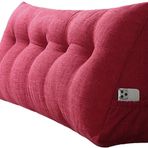 Başlık Yastığı, 80 cm/100 cm/120 cm/150 cm/180 cm/200 cm Daybed Kama Yastık Üçgen Yatak Dinlenme Okuma Yastığı, Çıkarılabilir Kılıflı Büyük Yatak Dayrest Kırlent (Renk: Kırmızı, Boyut: 200 * 20 * 50