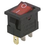 Basmalı Anahtar mini-, 3-kutuplu, kırmızı Tahterevalli, AC 250 V/6,5 A, 2 konumlu: AÇ/KAPA