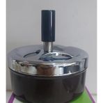 Basmalı Küllük, Kahverengi, 11cm Yükseklik, 9cm Çap, Krom Kaplama