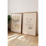 Basquiart Bohem 2'li Ahşap Çerçeveli Poster, Tablo Seti No:4 Ahşap 50 x 70