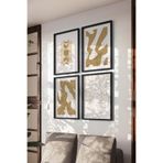 Basquiart Bohem Desen 4'lü Siyah Çerçeveli Poster, Tablo Seti No:13 Siyah 30 x 40