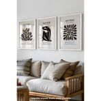 Basquiart Bohem Matisse 3'lü Beyaz Çerçeveli Poster, Tablo Seti No:34 Beyaz 30 x 40