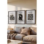 Basquiart Bohem Matisse 3'lü Siyah Çerçeveli Poster, Tablo Seti No:34 Siyah 33 x 48
