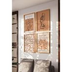 Basquiart Bohem Tarz 4'lü Ahşap Çerçeveli Poster, Tablo Seti No:3 Ahşap 33 x 48