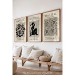 Basquiart Matisse Bohem 3'lü Ahşap Çerçeveli Poster, Tablo Seti No:24 Ahşap 33 x 48