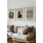 Basquiart Matisse Bohem 3'lü Beyaz Çerçeveli Poster, Tablo Seti No:24 Beyaz 21 x 30