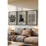 Basquiart Matisse Bohem 3'lü Siyah Çerçeveli Poster, Tablo Seti No:24 Siyah 30 x 40