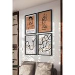 Basquiart Toprak Bohem 4'lü Siyah Çerçeveli Poster, Tablo Seti No:12 Siyah 30 x 40