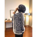 Baştacı 2025 Yaz Sezonu 0349 Kilim Desen Lacivert Şal