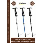 #Baston Dağcılık Amortisörlü 110Cm Outdoor Sağlam Led Işıklı Anti Şok Teleskopik Yürüyüş Batonu