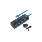 Bastore 4 Port Usb 3.0 Coklayici Hub Anahtarli Isikli Adaptorlu Cogaltici