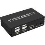 Bastore HDMI Kvm Switch 2 Port USB Type C 2 Pc Tek Kasa Klavye Mouse Kontrol Çoklayıcı - Siyah