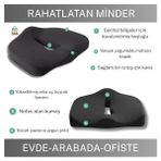 Basur Minderi Visco Posture Lüks Ortopedik Oturma Minderi, Figiza, Siyah, Standart