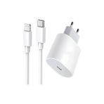 Bategen Hızlı Şarj Aleti 25W iPhone Uyumlu Adaptör Lightning Kablo 1M Şarj Seti 5 6 7 8 X 11 12 13 14 - Beyaz