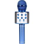 Bategen Karaoke Mikrofon Dahili Hoparlörlü USB Flash Tf Kart Destekli Ses Değiştirme Efektli Çocuk Mikrofonu Mavi