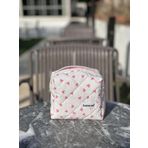 Batekso Mini Pembe Kalp Desenli Makyaj Çantası - Küçük Boy