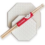 Bateri Davul Ritim Çalışma Pedi 12''+ 8" + Baget 5A (Üçlüset) - Beyaz