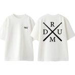 Bateri Drum Müzik 5 Tasarım Sırt Baskılı Pamuk Beyaz Oversize T-Shirt - XL