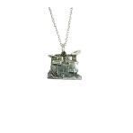 Bateri Müzik Aletli Kolye – Unisex -Davul Seti Figürlü Metal Takı 60 Cm Zincir