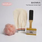 Bathiva 4'lü %100 Floş Ipek Banyo Kese Peeling Eldiveni, Doğal Bıttım Sabunu, Top Lif, Topuk Törpüsü
