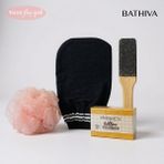 Bathiva Siyah Banyo Kesesi, Doğal Bıttım Sabunu, Topuk Törpüsü ve Top Lif