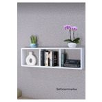Bathroommanisa yatay raf, kitaplık, duvar rafı, aksesuar raf, dekor raf, beyaz mdflam