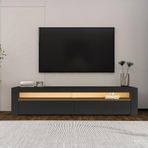 Batı Led Işıklı 2 Kapaklı Tv Sehpası – 150 Cm – Minimal Tasarım Antrasit