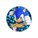 BatıDoğu Yenilebilir Yuvarlak Pasta Resim Baskısı 20 cm Şekerli Kağıt Sonic Temalı 22