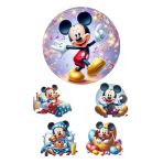 BatıDoğu Yenilebilir Yuvarlak Pasta ve Figür Resim Baskısı Şekerli Kağıt Mickey Mouse Temalı 11