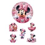 BatıDoğu Yenilebilir Yuvarlak Pasta ve Figür Resim Baskısı Şekerli Kağıt Mini Mouse Temalı 12
