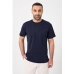 BATIKAN COLLECTION Erkek Lacivert %100 Pamuklu Bisiklet Yaka T-shirt Düz Kesim Günlük Rahat Regular Tişört
