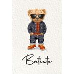 Batiste: Cahier personnalisé avec prénom Batiste | Cadeau d'anniversaire pour enfant, garçon, homme, copain ... | Nounours | 110 pages lignée, Petit Format 6x9 pouces (15,24 x 22,86 cm)
