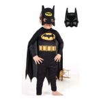 Batman Çocuk Kostümü Maskeli - Pelerinli ve 2 Adet Maskeli - 7 - 8 Yaş - Siyah