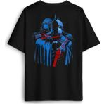 Batman Joker Kara Şovalye Dark Knight Film Sırt Ön Baskılı Oversize Tişört Unisex T-Shirt