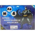 Batman Maske Pelerin Kolluk 3’lü Set - Standart - Renkli