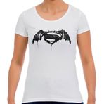 Batman v Superman Beyaz Kadın T-Shirt Beyaz-L