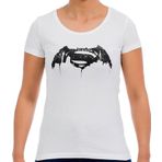 Batman v Superman Beyaz Kadın T-Shirt-L