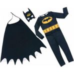 Batman Yarasa Adam Erkek Çocuk Kostümü Pelerinli Maskeli - 2 - 3 Yaş - Siyah