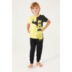 Batman Yellow Batman Sarı Erkek Çocuk Kısa Kol Pijama Takım - 5 - 6 Yaş
