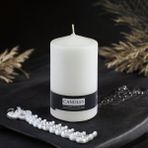 Baton Mum Beyaz Silindir Dekoratif Mumu Kandil Hediyelik Fitilli Mumlar Şamdan Kokusuz 6 x 10 cm - Çok Renkli