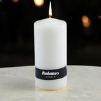 Baton Mum Beyaz Silindir Dekoratif Mumu Kandil Hediyelik Fitilli Mumlar Şamdan Kokusuz 6 x 13 cm