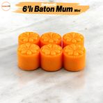 Baton Mum Mini 6'lı Turuncu Silindir Dekoratif Mumu Kandil Hediyelik Fitilli Mumlar Şamdan Kokusuz