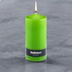 Baton Mum Yeşil Silindir Dekoratif Mumu Kandil Hediyelik Fitilli Mumlar Şamdan Kokusuz 6 x 13 cm