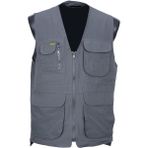 Battal Beden Erkek Kumaş Yelek Yazlık V Yaka Gri Renk - 3XL