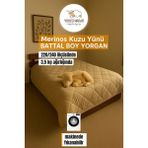 Battal Boy Merinos Kuzu Yünü Yorgan (%100 Doğal Merinos Kuzu Yünü) 220 x 240 cm Ebat - Beyaz