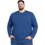 Battal Moda Battalmoda Erkek Büyük Beden Antrasit Pamuklu Uzun Kollu Tişört 3xl-4xl-5xl-6xl-7xl-8xl - İndigo